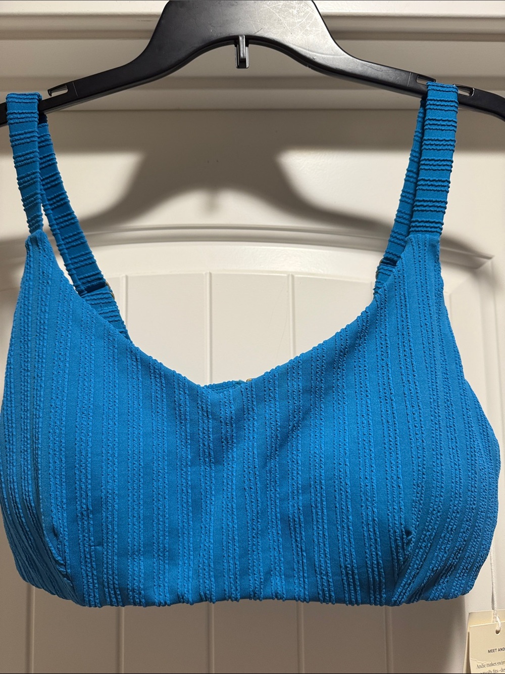 Andie Bright Blue Ribbed Bikini Top